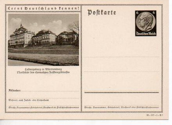 d1139-Deutsches Reich Bildpostkarte P236/ 38-107-1-B7 *