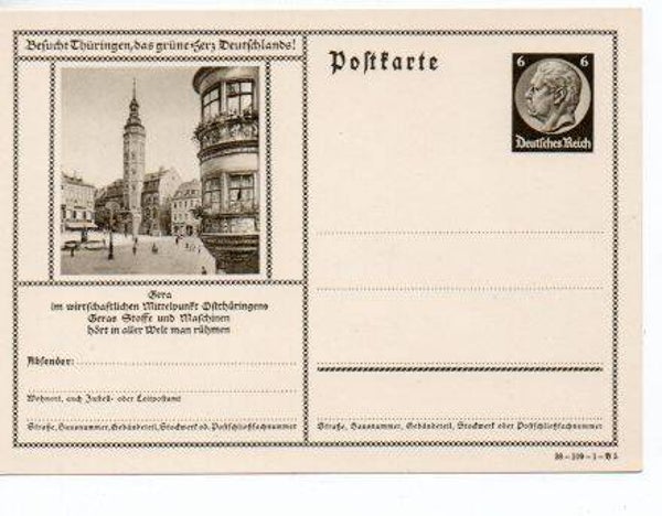 Deutsches Reich Bildpostkarte P236/ 38-109-1-B5 *