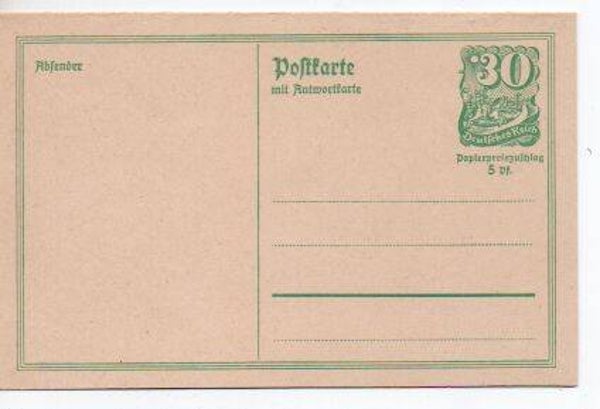 d1208-Deutsches Reich Ganzsache P143 ungebraucht/ *