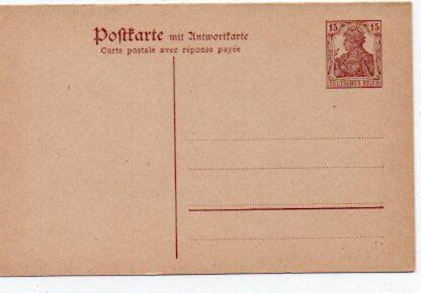 d1236-Deutsches Reich Ganzsache P118 F+A ungelaufen/ *