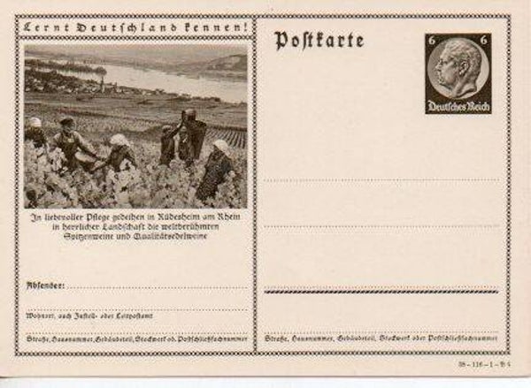 d1252-Deutsches Reich Bildpostkarte P236/ 38-116-1-B4 *