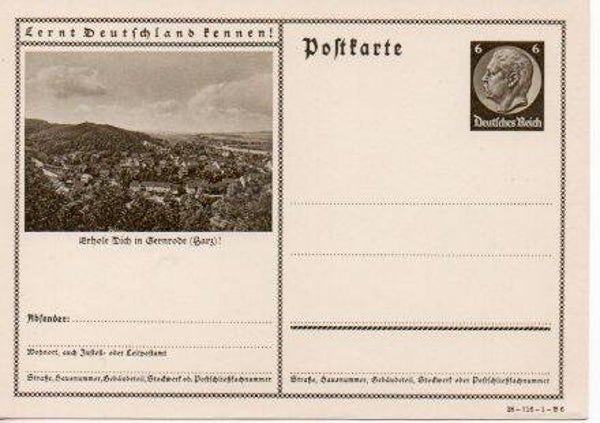 d1254-Deutsches Reich Bildpostkarte P236/ 38-116-1-B6 *