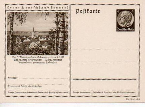 Deutsches Reich Bildpostkarte P236/ 38-120-1-B1 ungebraucht/ *
