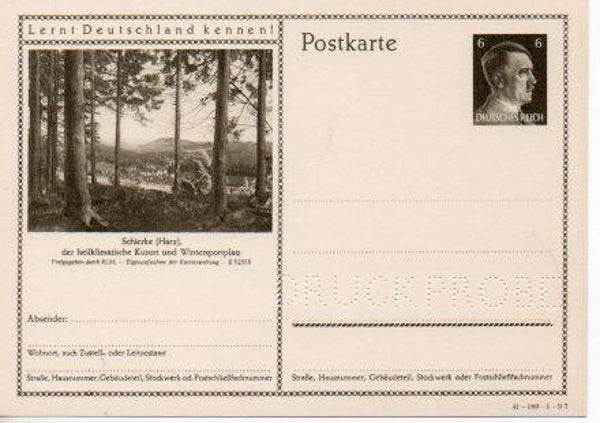 Deutsches Reich Bildpostkarte P304/ 41-189-1-B7 Druckprobe *