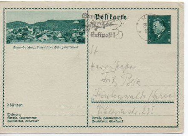 d1825-Deutsches Reich Bildpostkarte P192 / 010 gelaufen/ o