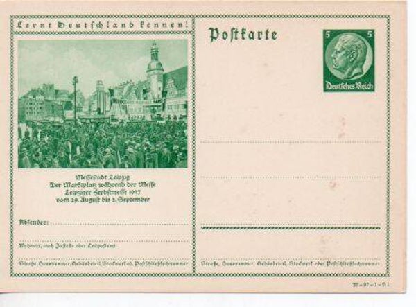 d1855e-Deutsches Reich Bildpostkarte P238/37-97-1-B1 ungebraucht/ *