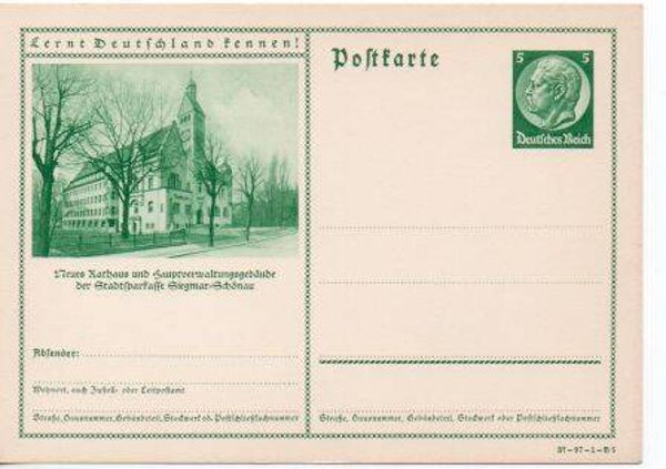 d1855i-Deutsches Reich Bildpostkarte P238/37-97-1-B5 ungebraucht/ *