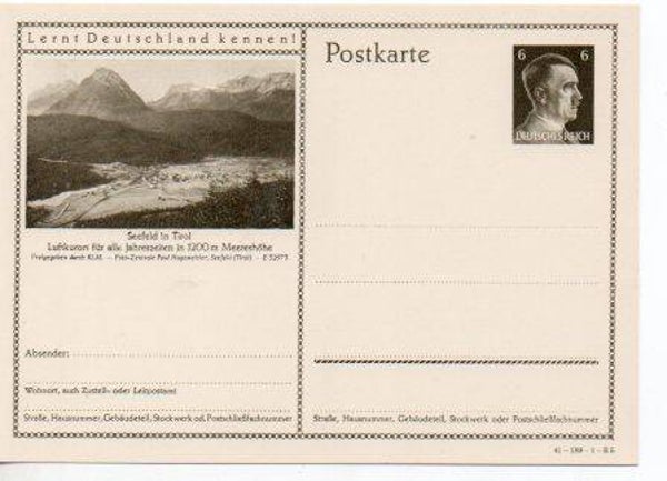 Deutsches Reich Bildpostkarte P304/ 41-189-1-B5 ungebraucht/ *