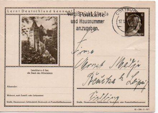Deutsches Reich Bildpostkarte P304/ 41-184-1-B7 gelaufen/ o