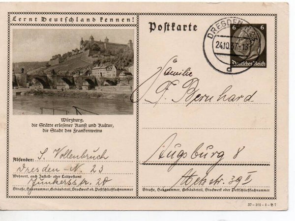 d2095-Deutsches Reich Bildpostkarte P236/ 37-101-1-B7 gelaufen/ o