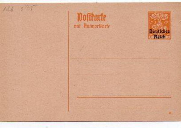 Deutsches Reich Ganzsache P126 ungebraucht/ *