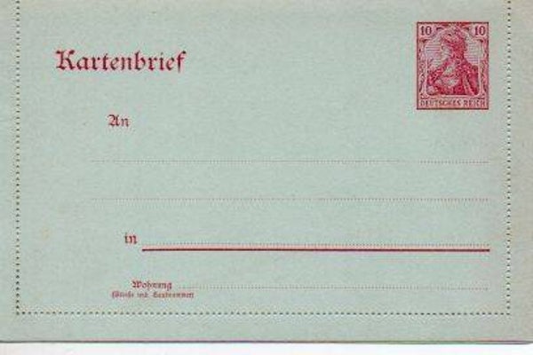 Deutsches Reich Ganzsache K12 ungebraucht/ *