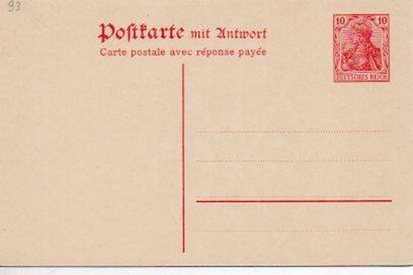 Deutsches Reich Ganzsache P93 ungebraucht/ *