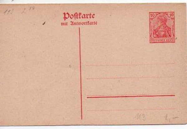 Deutsches Reich Ganzsache P113 ungebraucht/ *