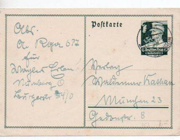 d2152-Deutsches Reich Ganzsache P253 gelaufen/ o