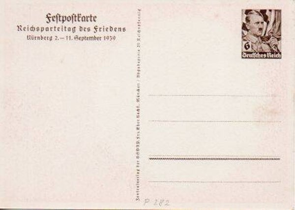 d2157a-Deutsches Reich Ganzsache P 282 ungebraucht/ *