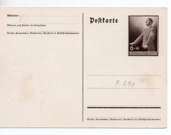 d2159-Deutsches Reich Ganzsache P 290 ungebraucht/ *