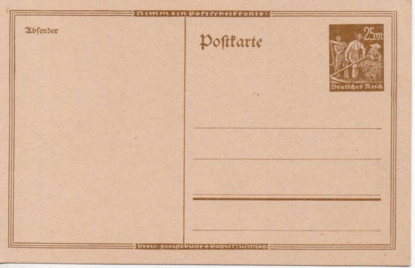 Deutsches Reich Ganzsache P I ungebraucht/ *