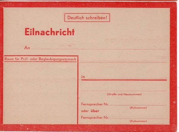 d2180a-Deutsches Reich Eilnachricht I 3. ungebraucht/ *