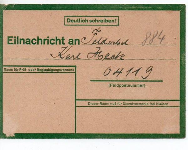 d2183-Deutsches Reich Eilnachricht II 1. gelaufen/ o