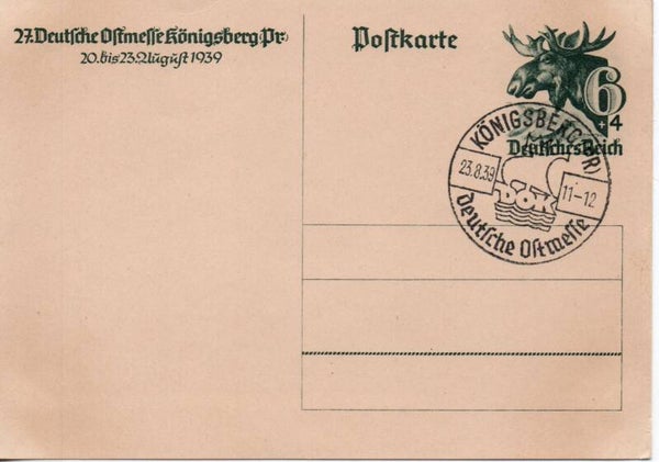 d2193-Deutsches Reich Ganzsache P280 mit SST gestempelt/ o