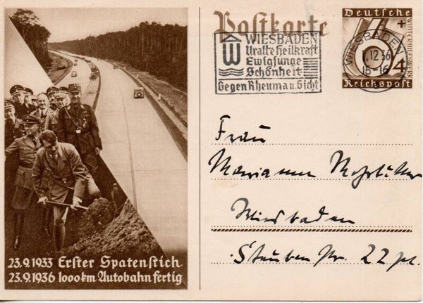 d2212-Deutsches Reich Ganzsache P263 gelaufen/ o