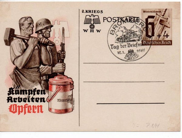 d2223-Deutsches Reich Ganzsache P291 mit SST gestempelt/ o