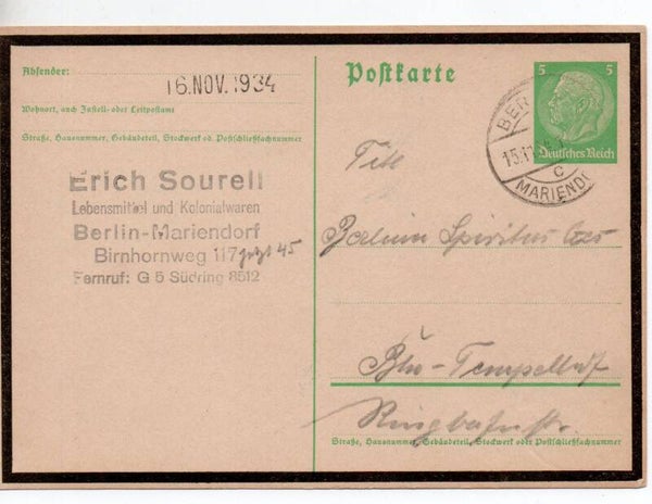 Deutsches Reich Ganzsache P234a gelaufen/ o