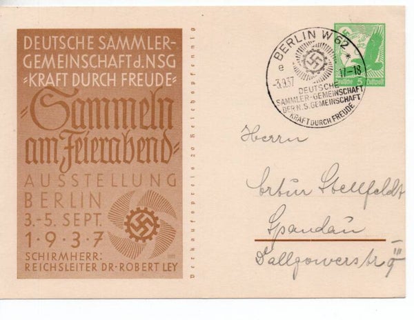 Deutsches Reich Ganzsache P245 mit SST gelaufen/ o
