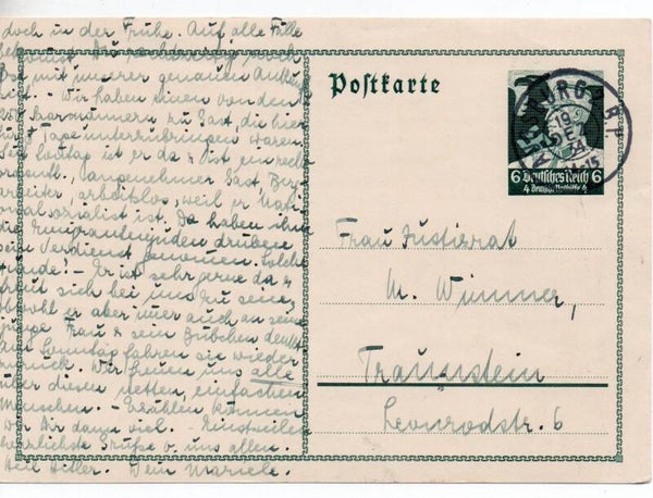 Deutsches Reich Ganzsache P253 gelaufen/ o