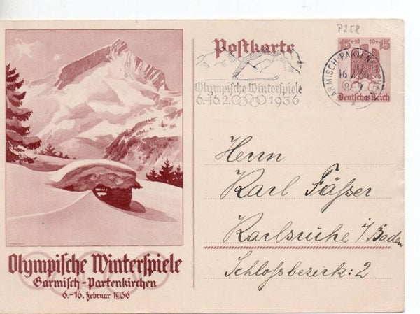 Deutsches Reich Ganzsache P258 mit SST gelaufen/ o