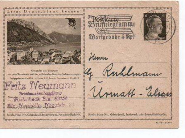 Deutsches Reich Bildpostkarte P305/41-3-1-B4 gelaufen/ o