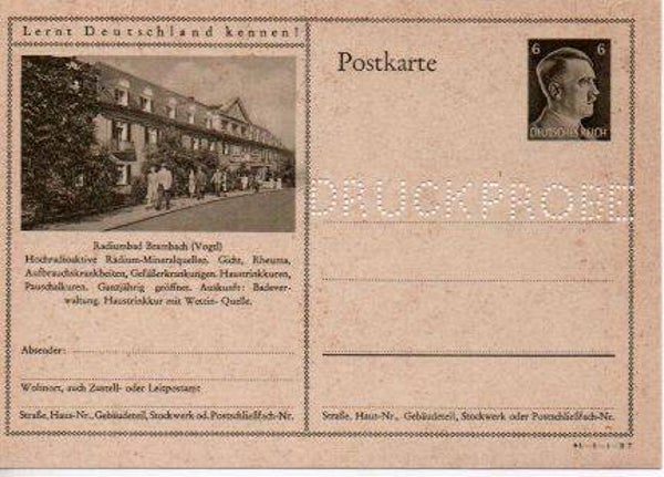 Deutsches Reich Bildpostkarte P305/ 41-1-1-B7 Druckprobe *