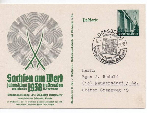 Deutsches Reich Ganzsache P270 mit SST gelaufen/ o