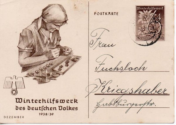 Deutsches Reich Ganzsache P274/03 gelaufen/ o