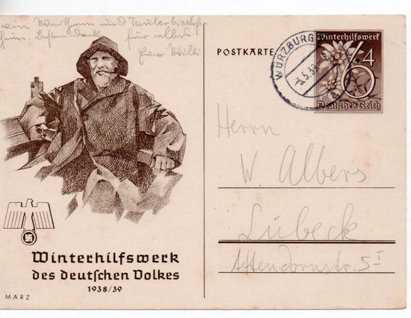 Deutsches Reich Ganzsache P274/06 gelaufen/ o