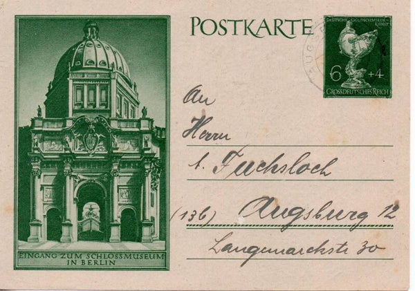 Deutsches Reich Ganzsache P297 gelaufen/ o