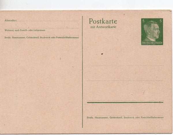 Deutsches Reich Ganzsache P301 ungebraucht/ *