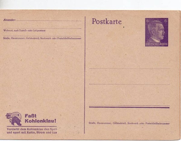 Deutsches Reich Ganzsache P312a/01 ungebraucht/ *