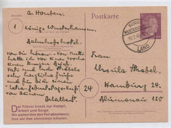 Deutsches Reich Ganzsache P314IIb gelaufen/ o