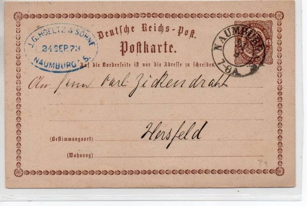 Deutsches Reich Ganzsache P1 gelaufen/ o