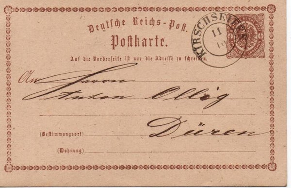 Deutsches Reich Ganzsache P1 gelaufen/ o