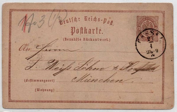 Deutsches Reich Ganzsache P3A gelaufen/ o