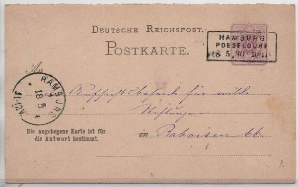 Deutsches Reich Ganzsache P7 FI gelaufen/ o