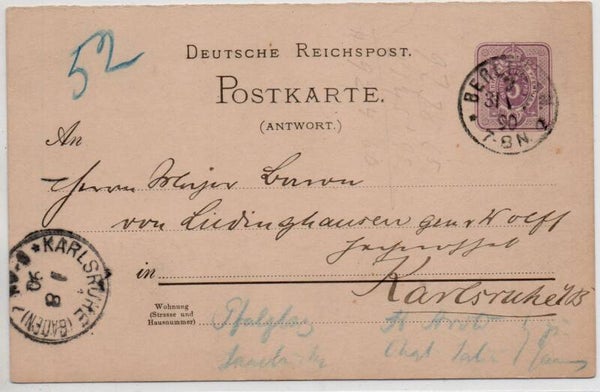 Deutsches Reich Ganzsache P19 A gelaufen/ o