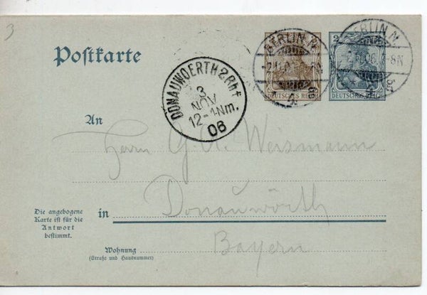 Deutsches Reich Ganzsache P72 gelaufen/ o