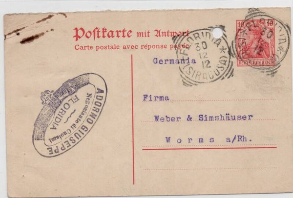 Deutsches Reich Ganzsache P93 F gelaufen/ o