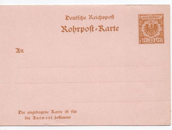 Deutsches Reich Ganzsache Rohrpost RP9 F+A ungebraucht/ *