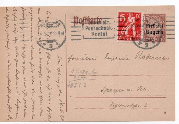 Bayern Ganzsache Nr. P114I gestempelt/ o