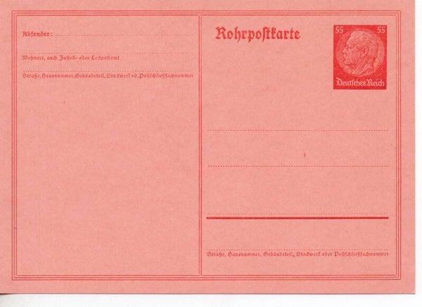 Deutsches Reich Ganzsache Rohrpost Nr. RP25 ungebraucht/ *